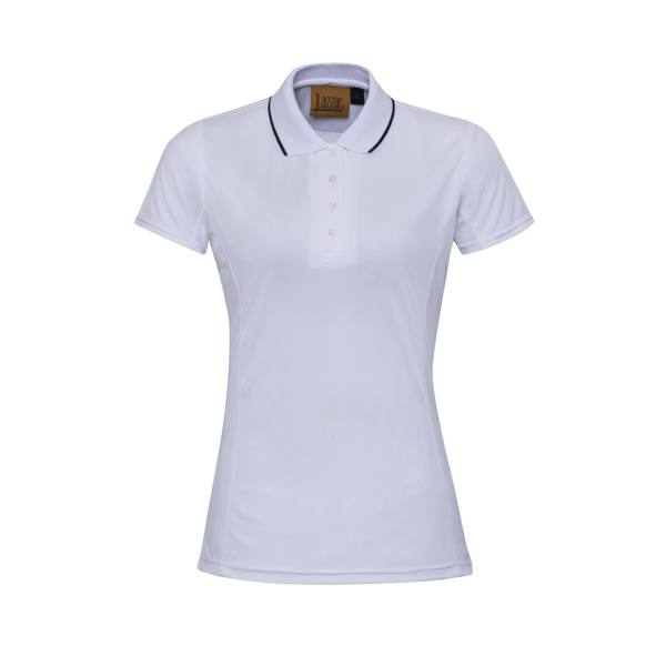 White Dry Fit Premium Short Sleeve Polo Shirt For Women